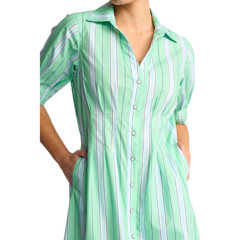 Vassalli Shaped Waist Button Up Dress With Pockets image number 2